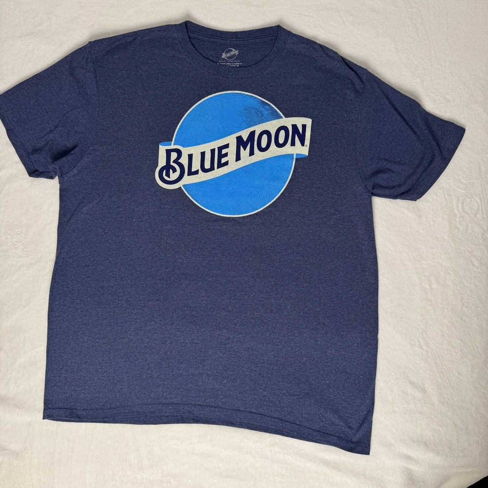 Blue Moon Brewing Company Mens XL Graphic T-Shirt Navy Blue Fifth Sun Beer Logo